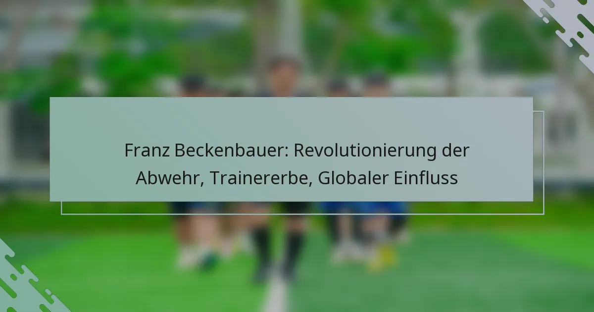 Franz Beckenbauer: Revolutionierung der Abwehr, Trainererbe, Globaler Einfluss