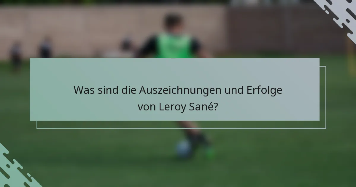 Was sind die Auszeichnungen und Erfolge von Leroy Sané?