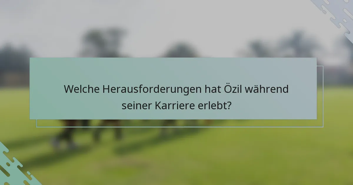 Welche Herausforderungen hat Özil während seiner Karriere erlebt?