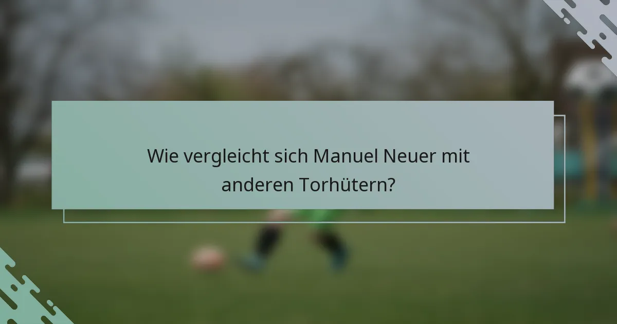 Wie vergleicht sich Manuel Neuer mit anderen Torhütern?